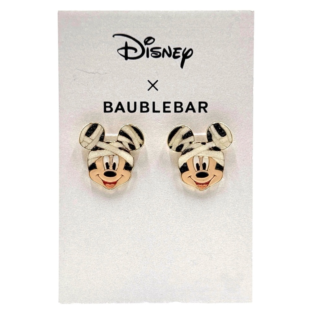 BaubleBar Disney Mickey Mouse Earrings - Black and Cream